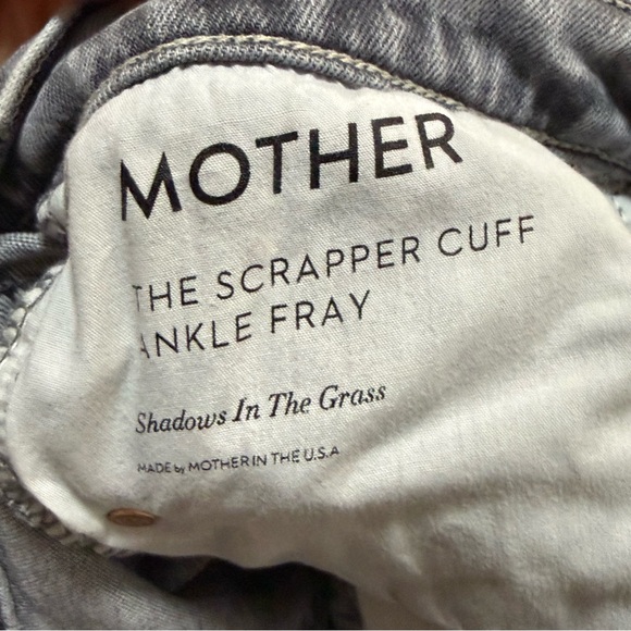 MOTHER The Scrapper Cuff Ankle Fray Women’s Gray Jeans with Distressed Details - Picture 10 of 12